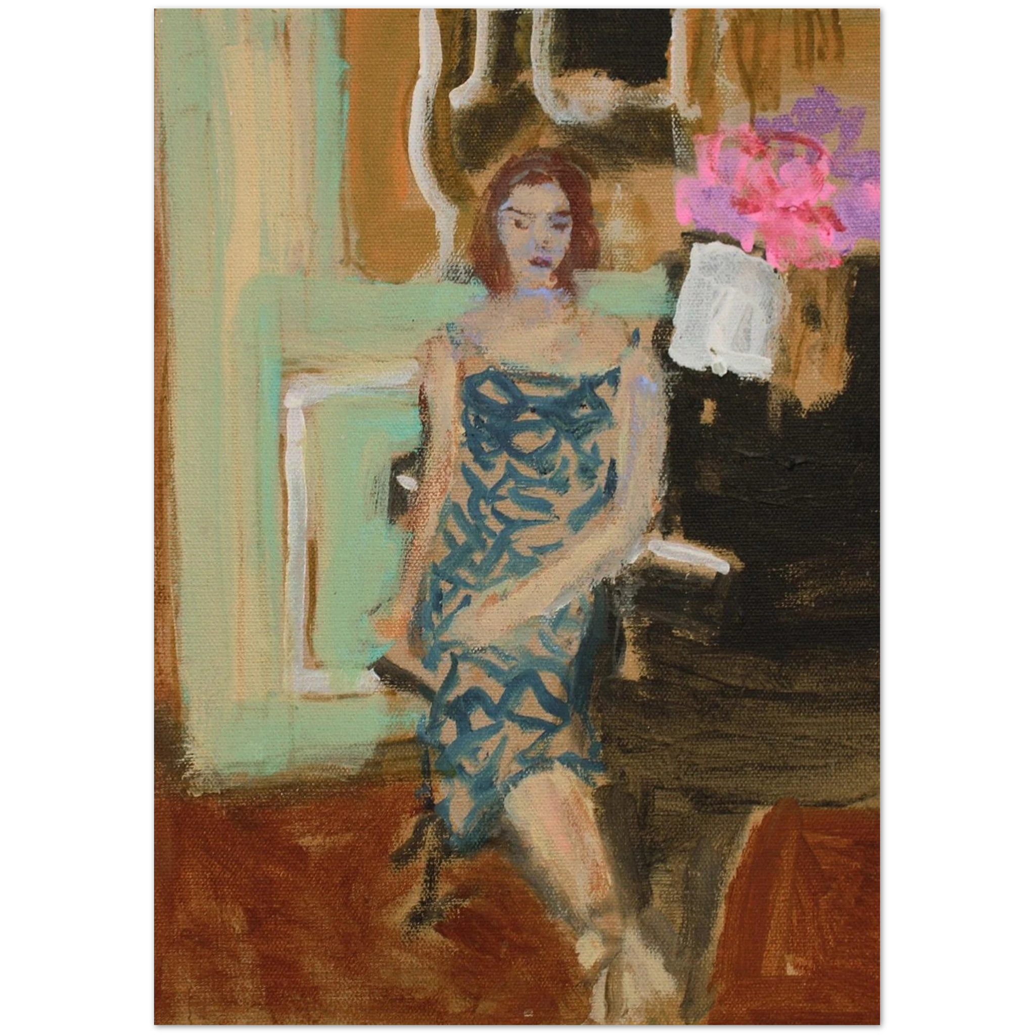 Colleen Ross Fine Art Gallery Greeting Card 5" x 7″ Whispers at the Piano
