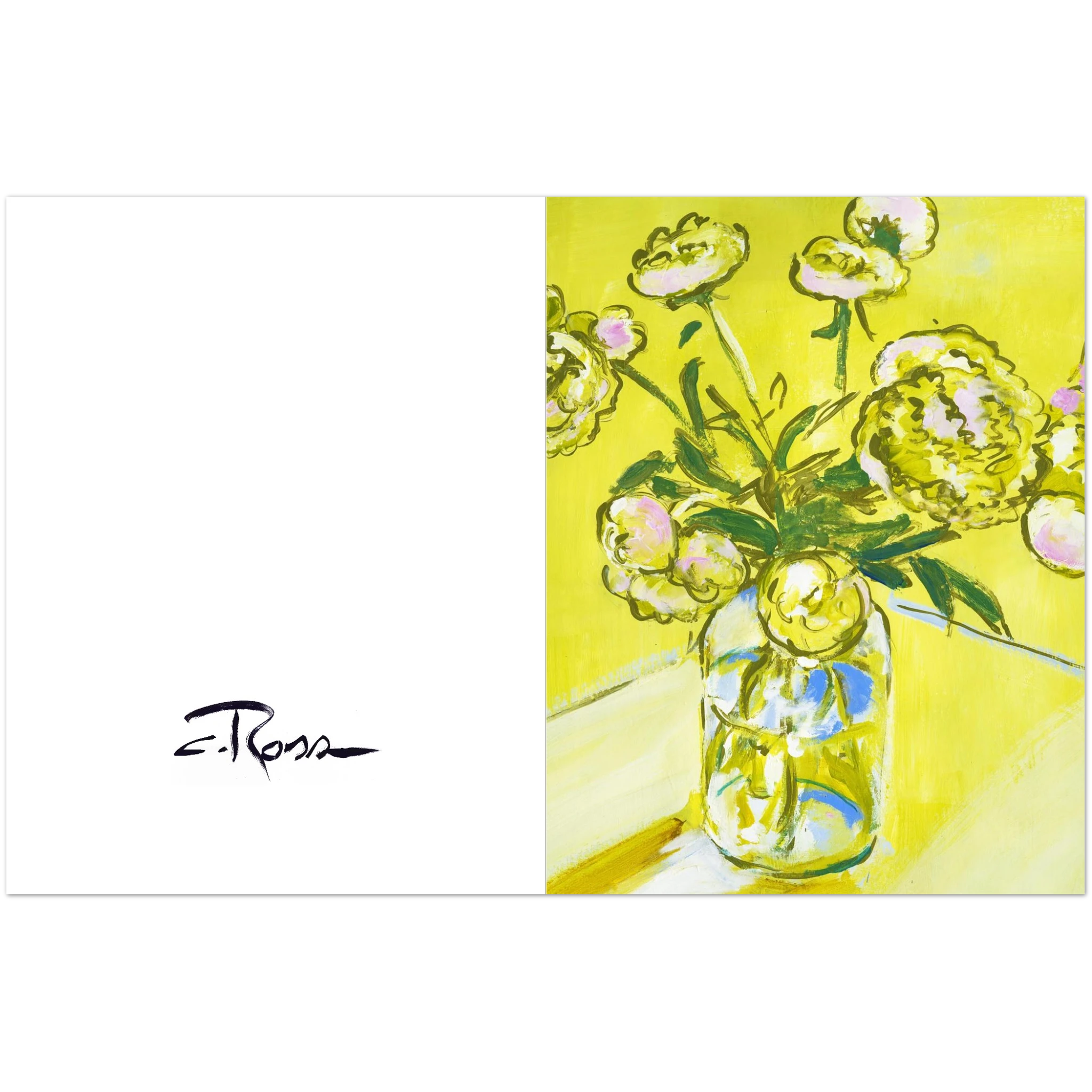 Colleen Ross Fine Art Gallery Greeting Card Yellow Peonies