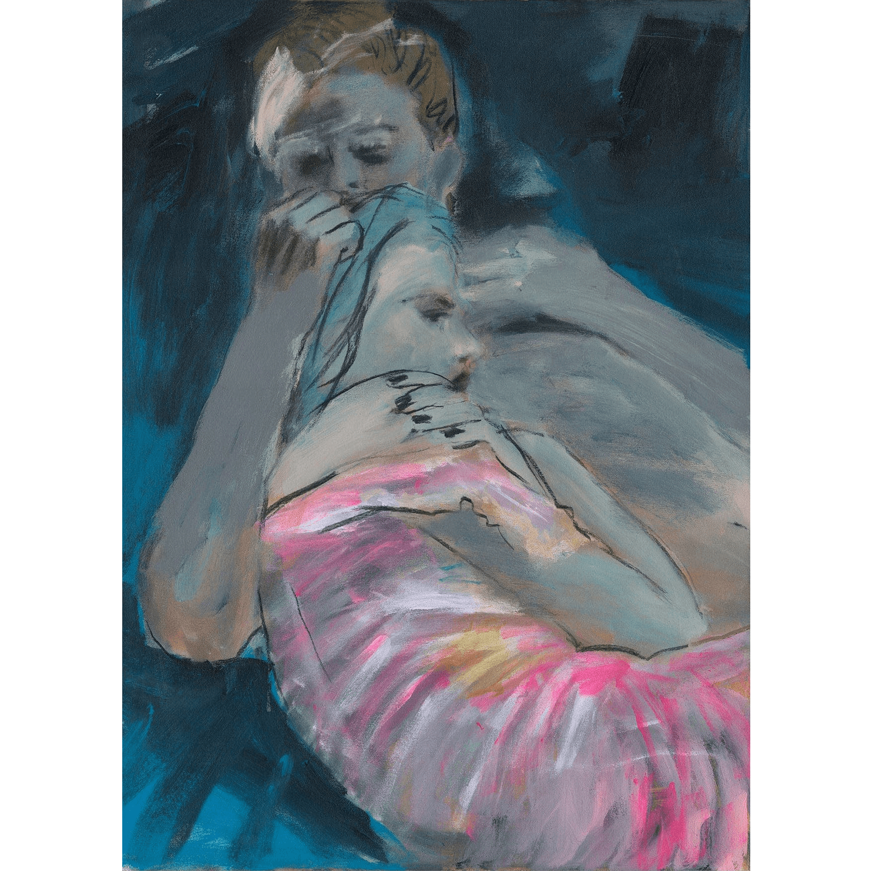 Colleen Ross Fine Art Gallery Paintings Hugs Sketch #1