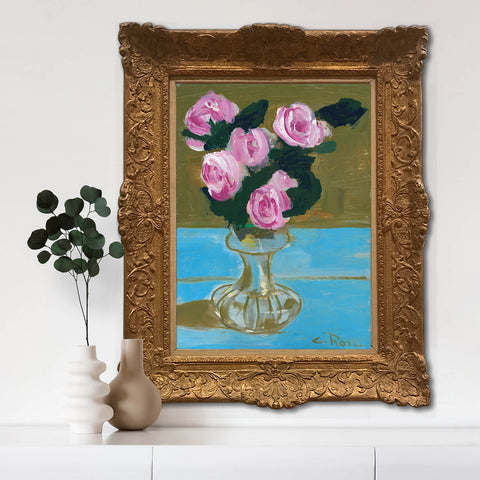 Roses on Blue