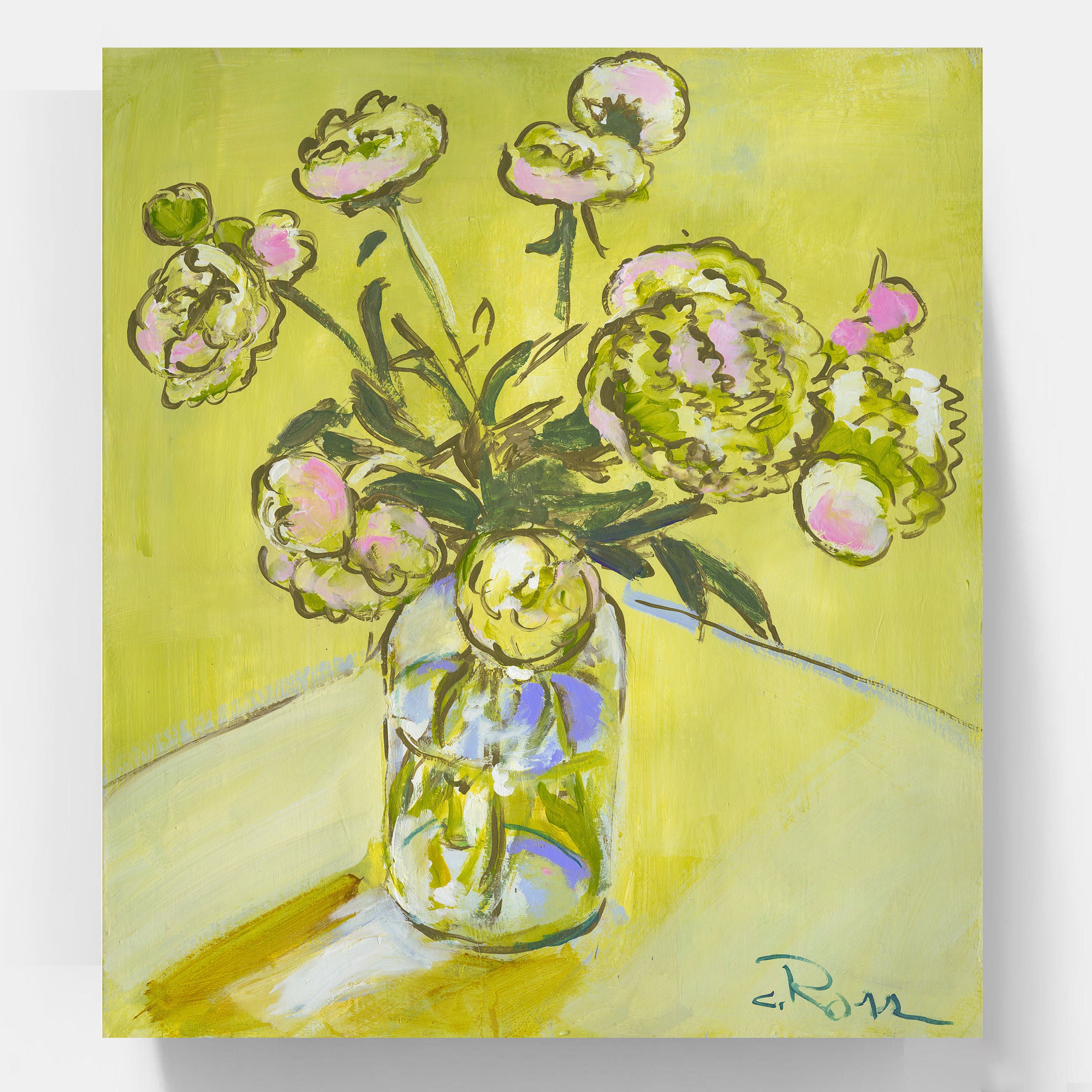 Colleen Ross Fine Art Gallery Paintings Yellow Peonies