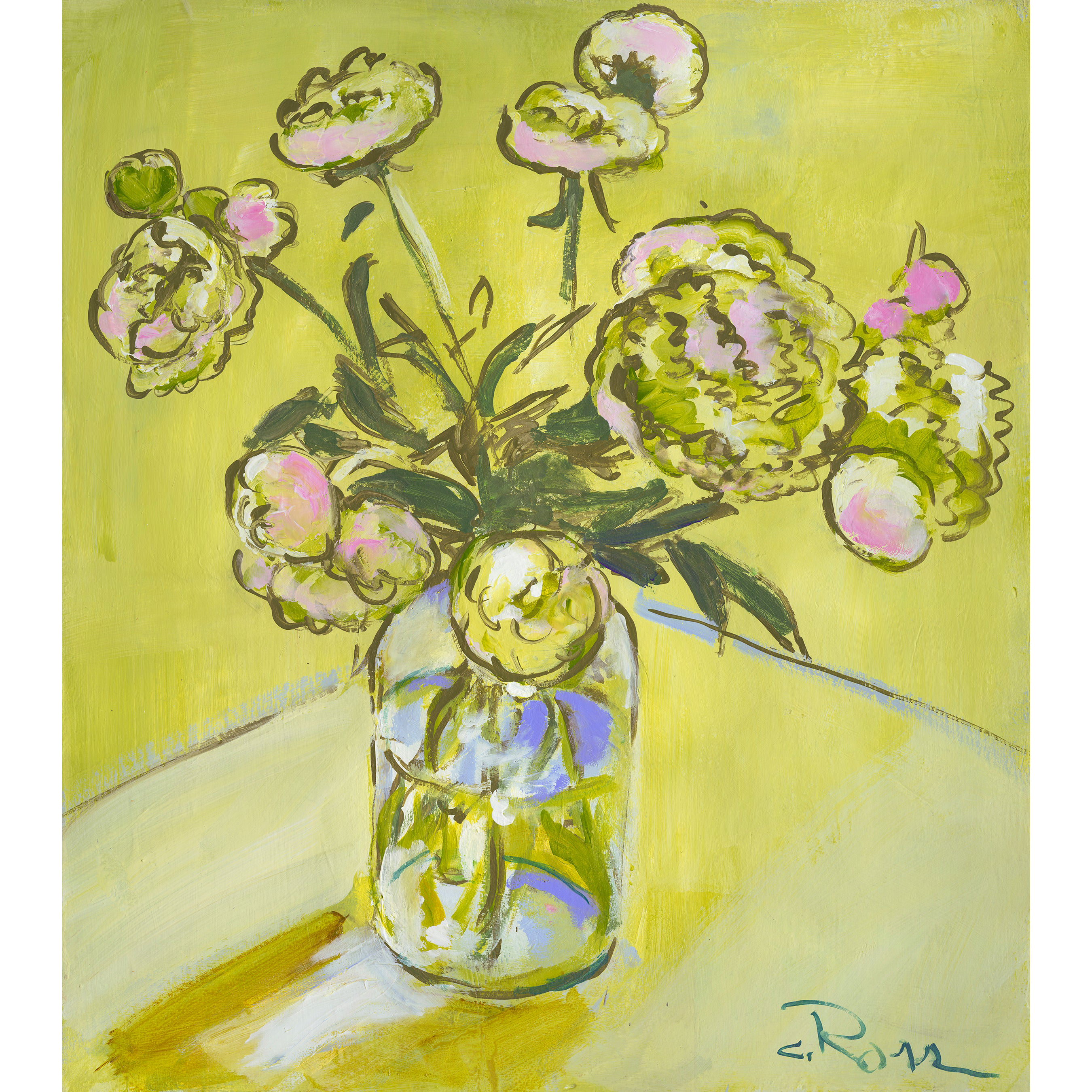 Colleen Ross Fine Art Gallery Paintings Yellow Peonies