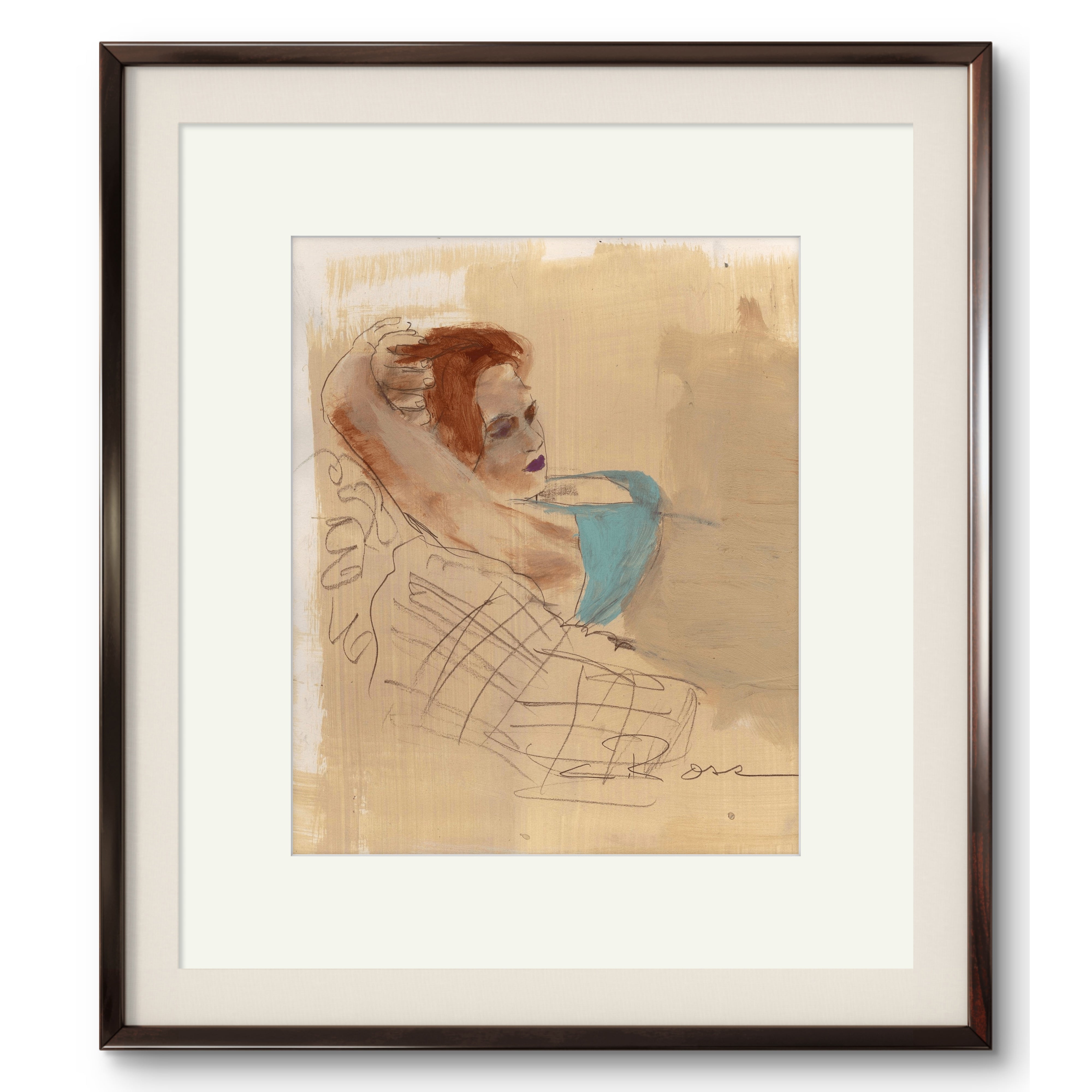 Colleen Ross Fine Art Gallery Works On Paper Reclining In Sepia