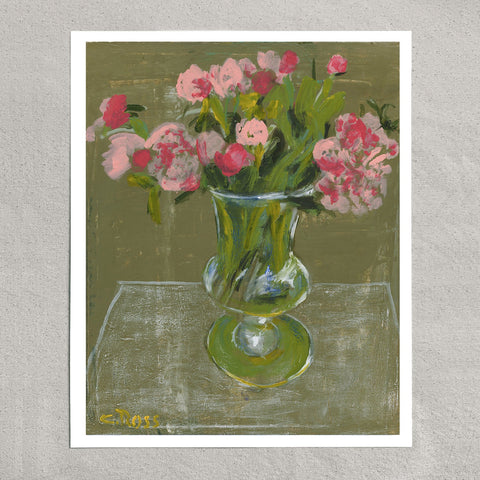 Pixels Art Print Blush and Verdure