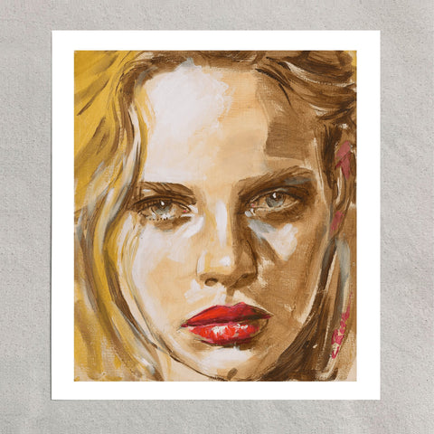 Pixels Art Print Finger Painted Face II