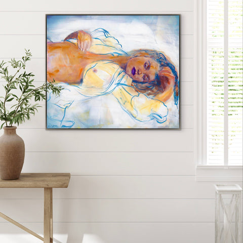 Pixels Art Print Reclining Nude