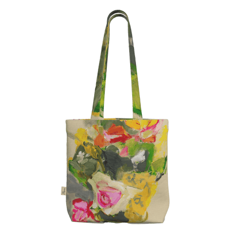 "Bouquet on Linen" Everyday Panama Tote Bag