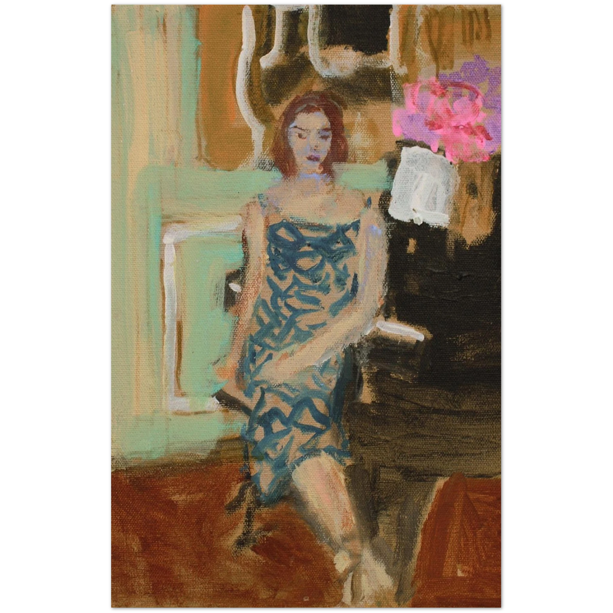 Colleen Ross Fine Art Gallery Greeting Card 5.5" x 8.5″ Whispers at the Piano