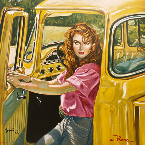 Colleen Ross Fine Art Gallery Limited Edition Serigraph 56 Ford Hand Embellished