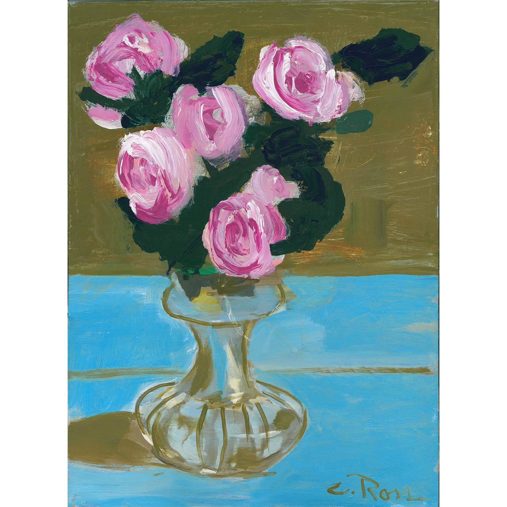 Roses on Blue