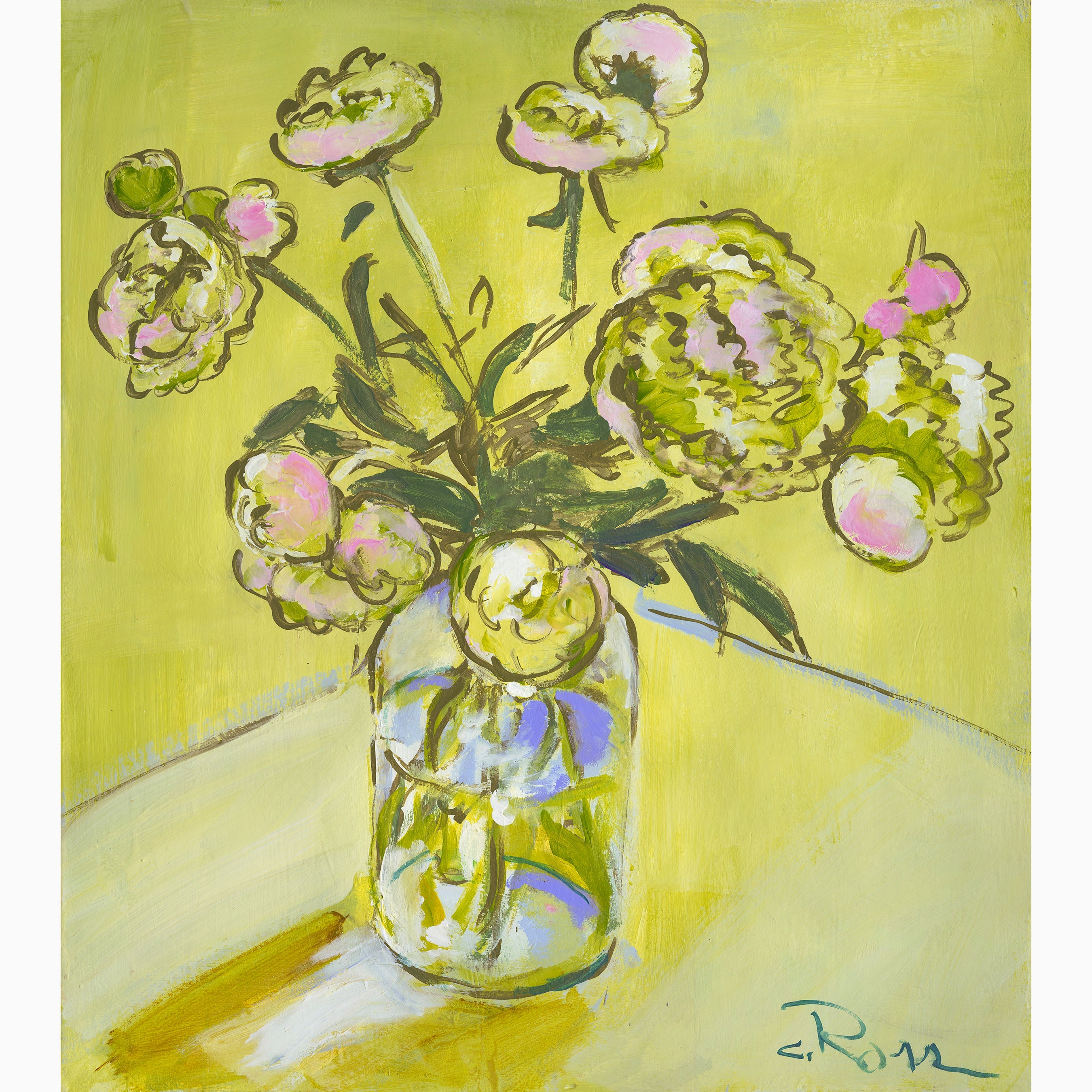 Colleen Ross Fine Art Gallery Paintings Yellow Peonies