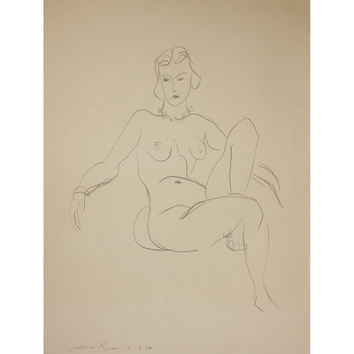 Colleen Ross Fine Art Gallery Works On Paper Matisse Inspired Nude