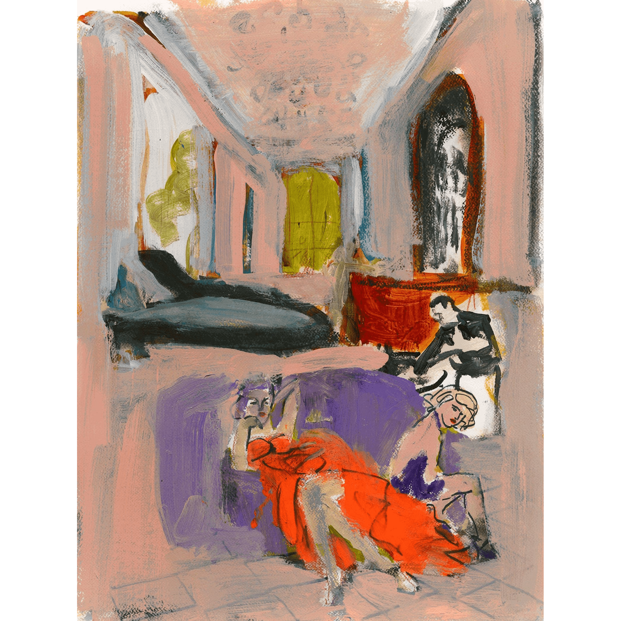 Colleen Ross Fine Art Gallery Works On Paper Women In A Room Study