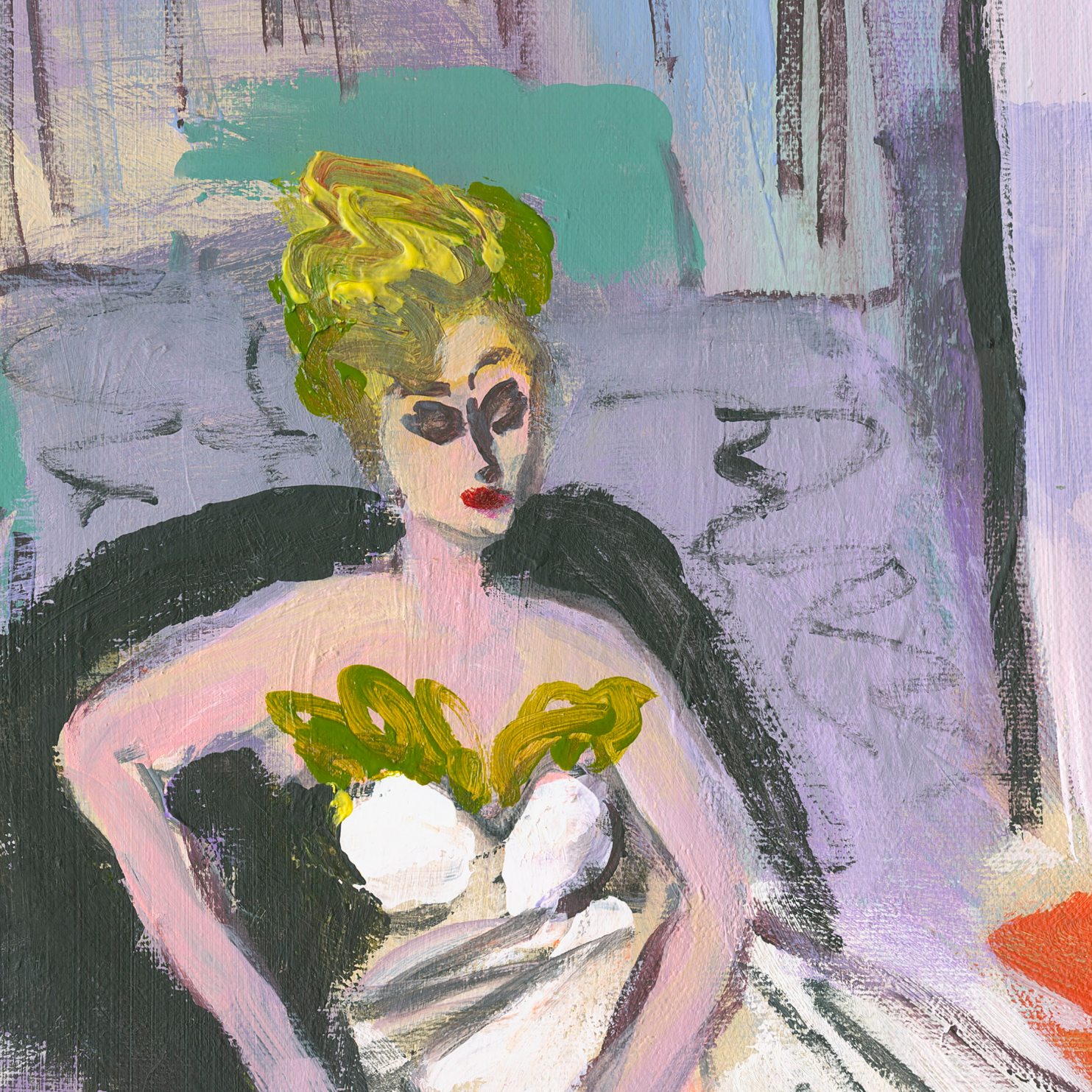 Pixels Art Print Ballerina in Paris Salon