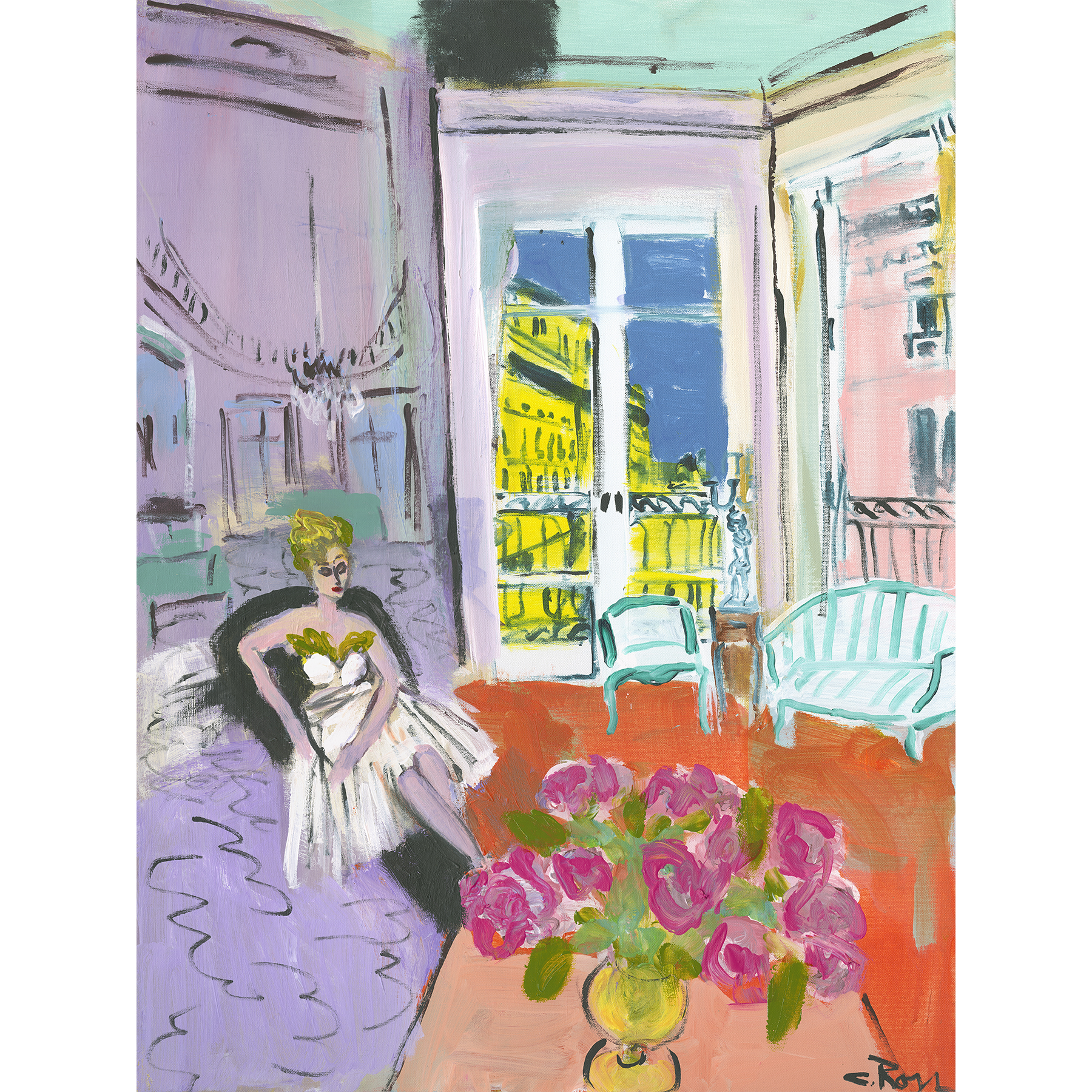 Pixels Art Print Ballerina in Paris Salon