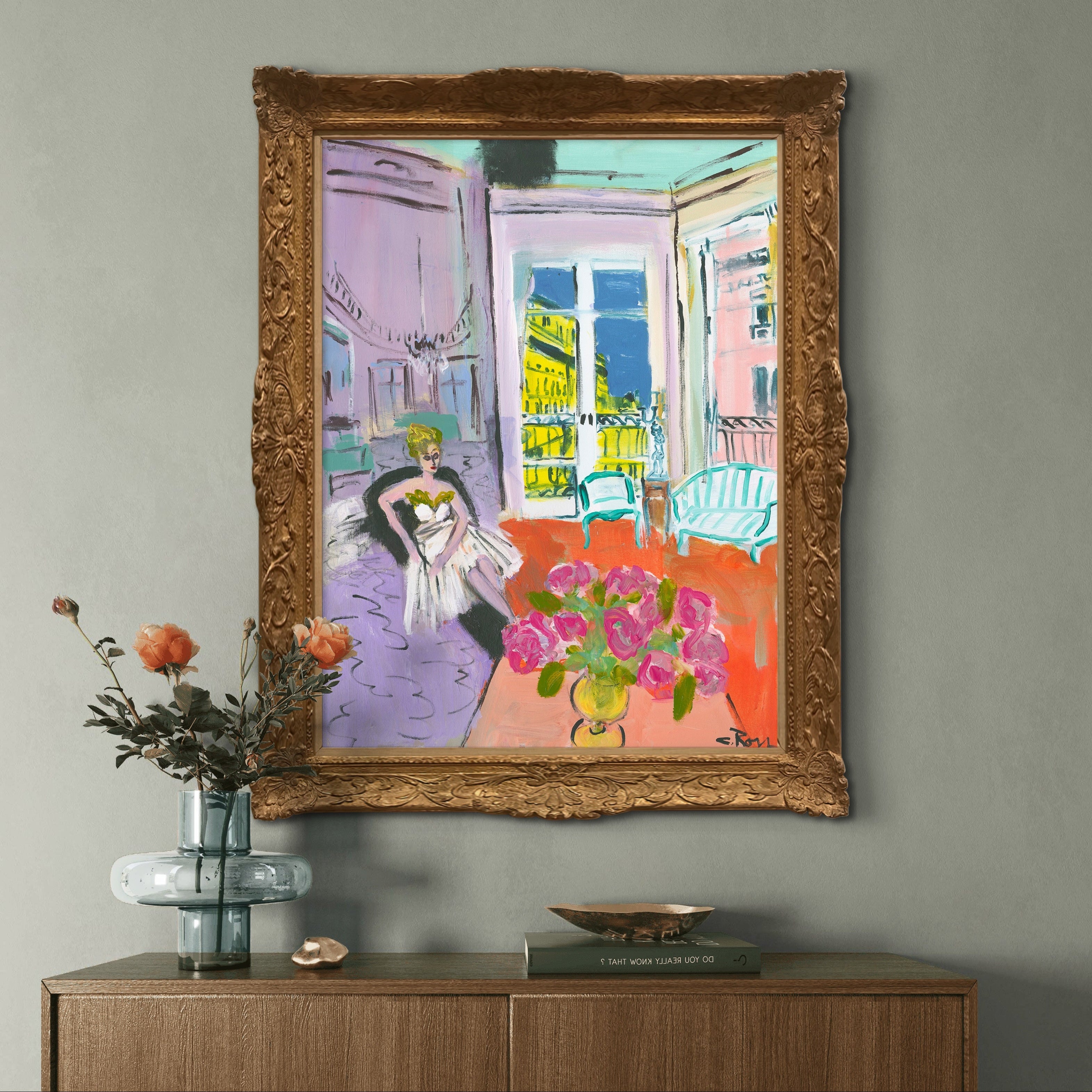 Pixels Art Print Ballerina in Paris Salon