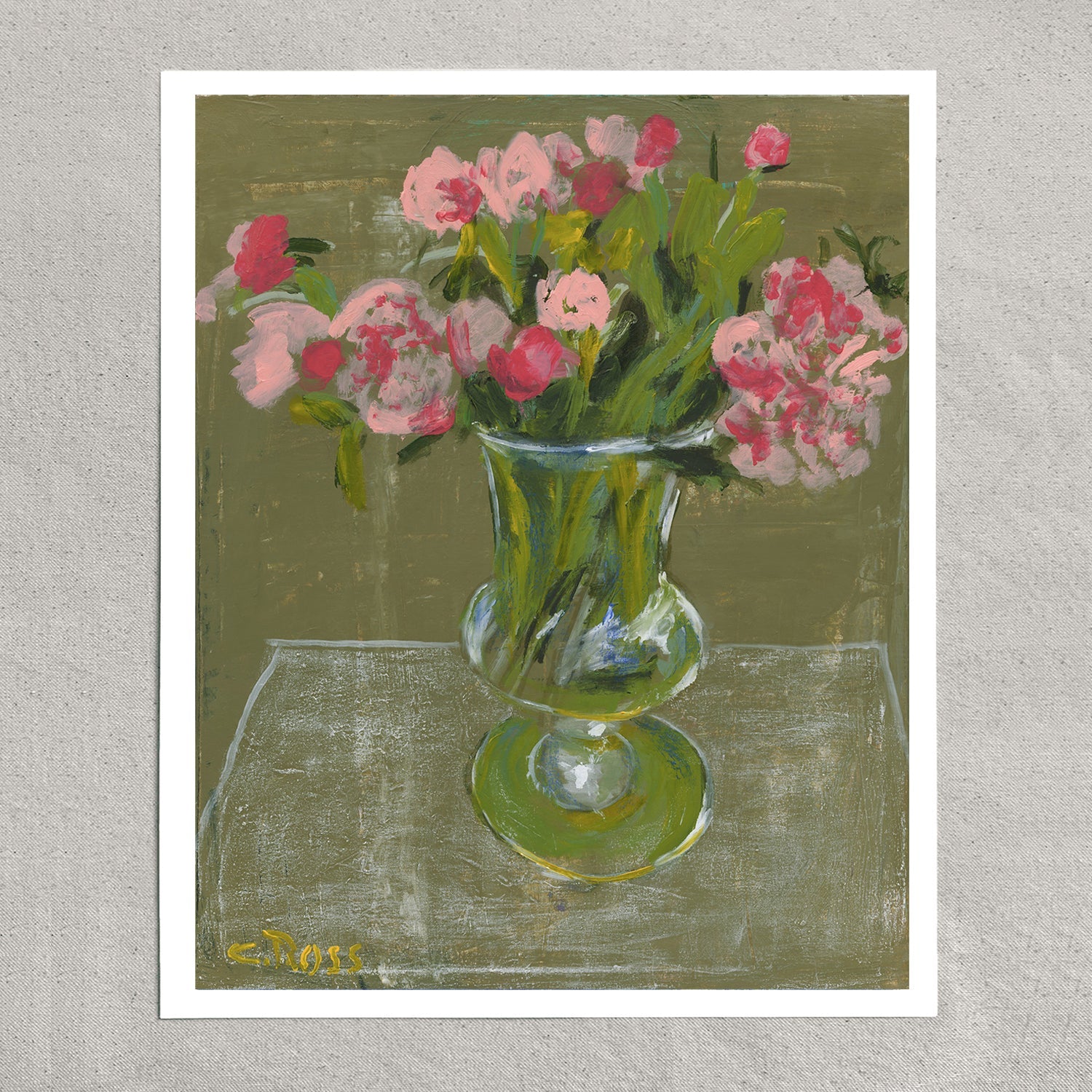 Pixels Art Print Blush and Verdure