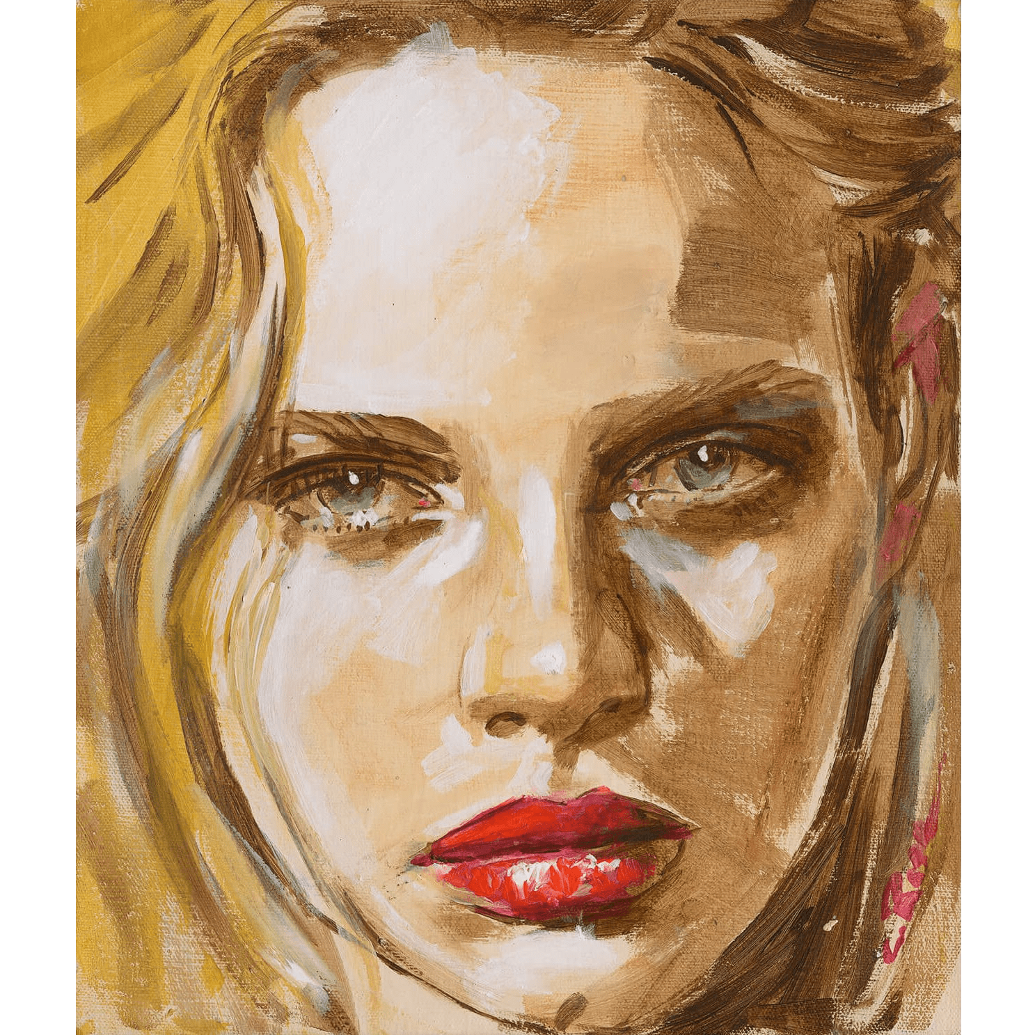 Pixels Art Print Finger Painted Face II