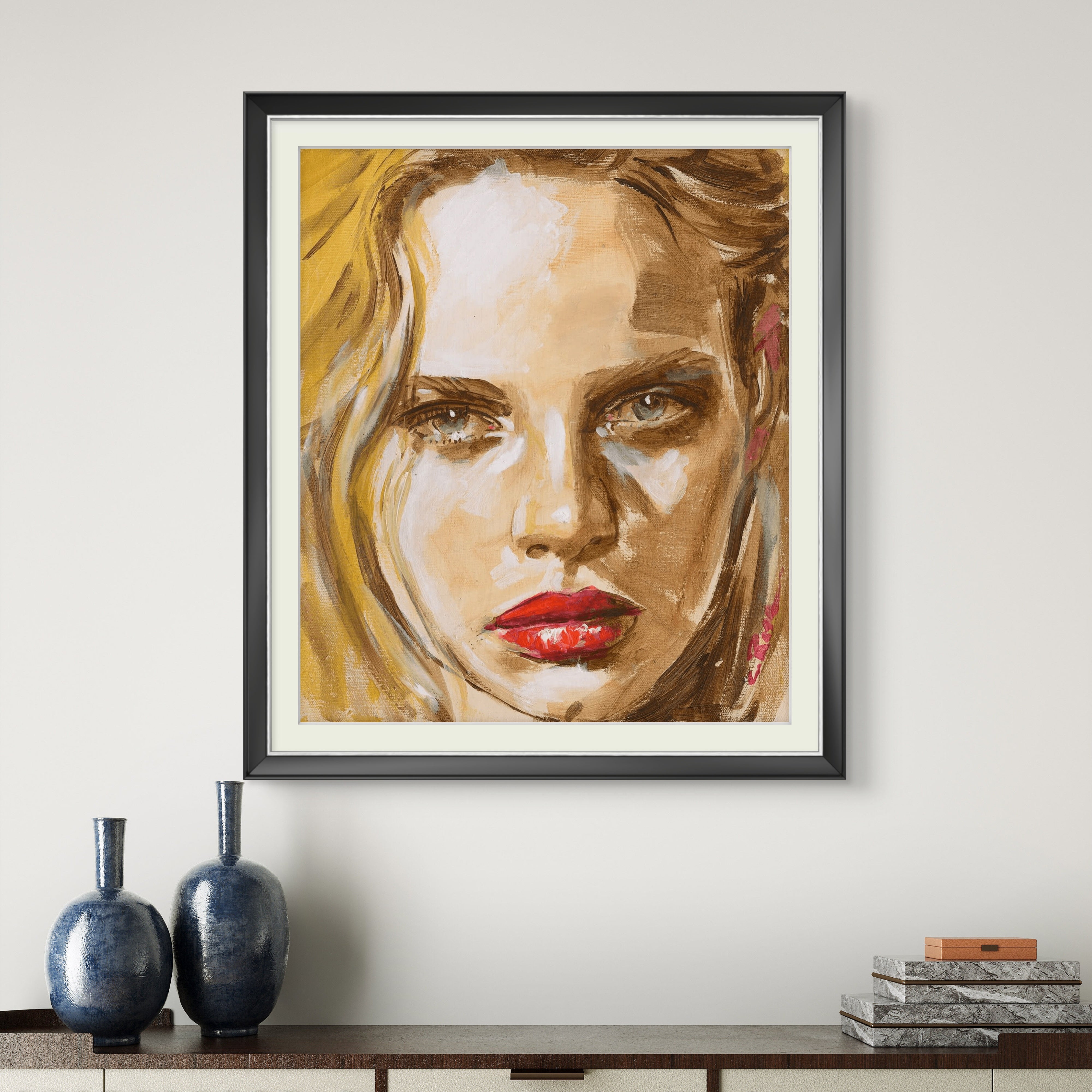 Pixels Art Print Finger Painted Face II