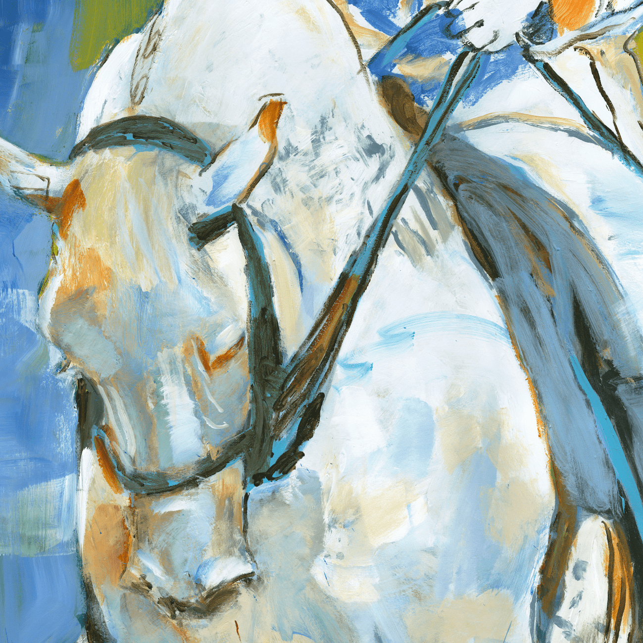 Pixels Art Print Finger Painted Horse - Art Print