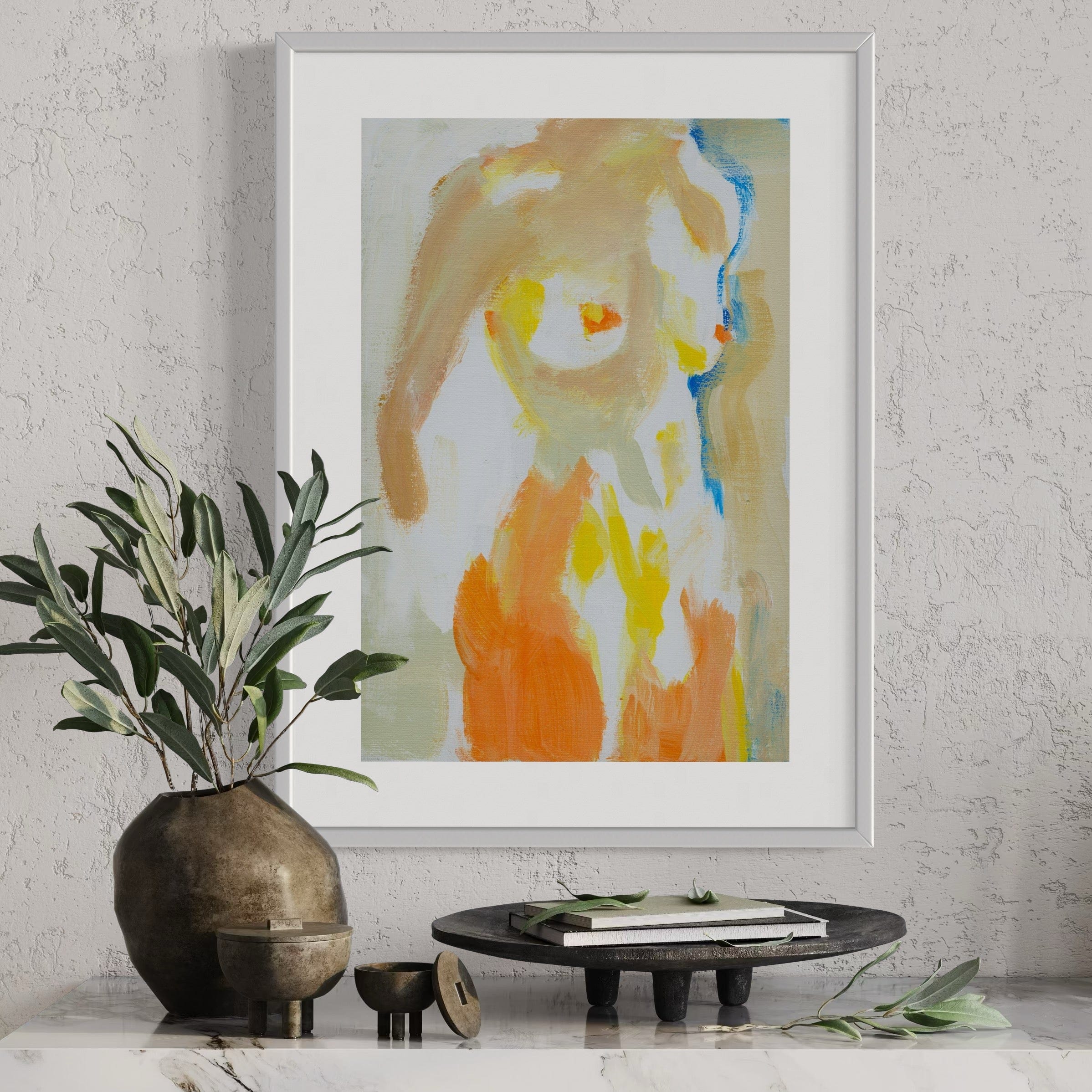 Pixels Art Print Nude Abstract Torso