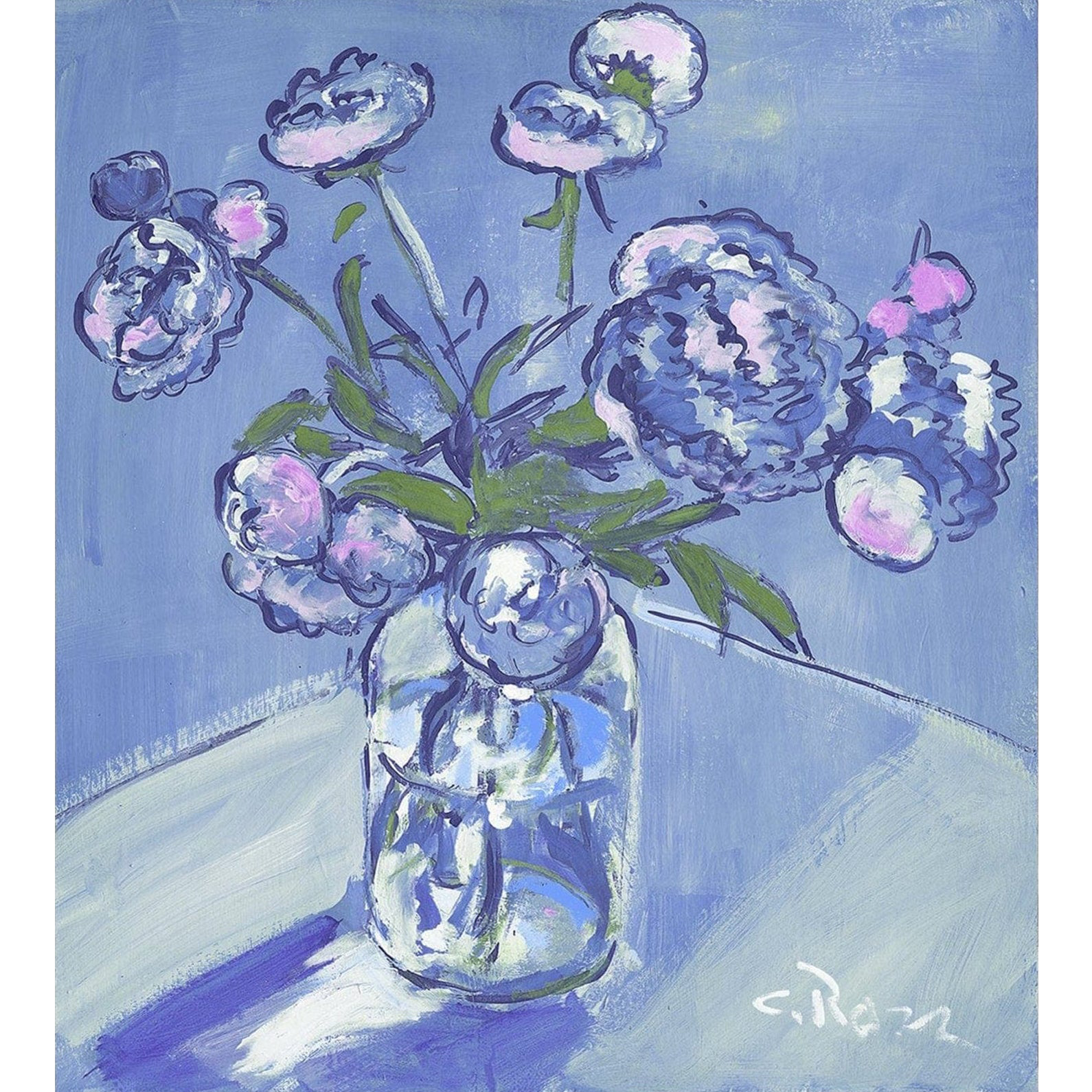 Peonies In Blue