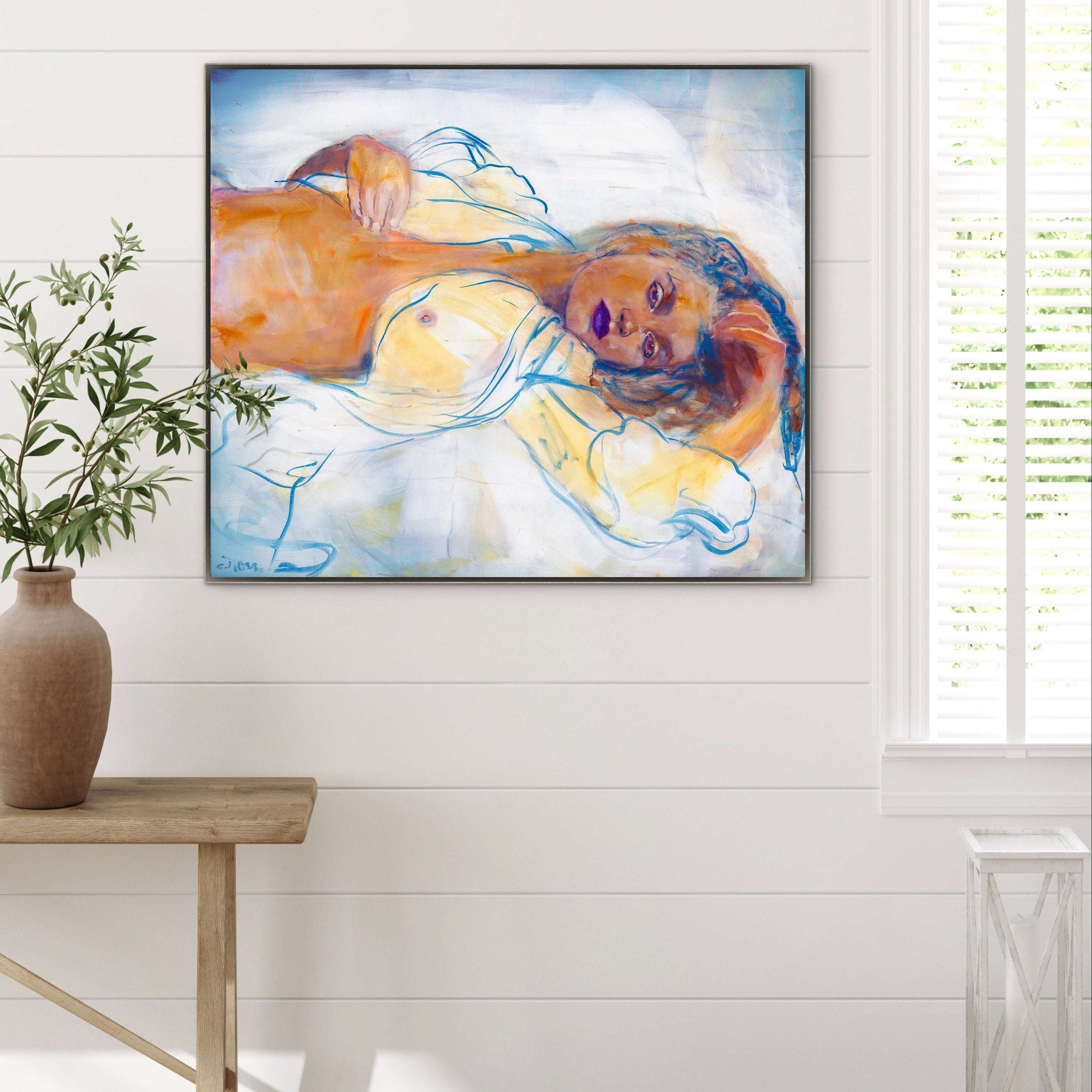 Pixels Art Print Reclining Nude