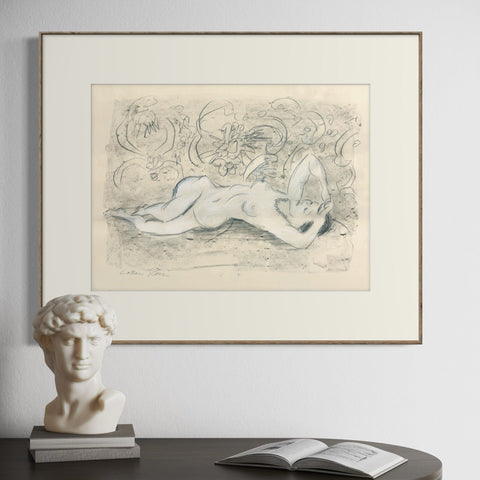 Pixels Art Print Resting Nude