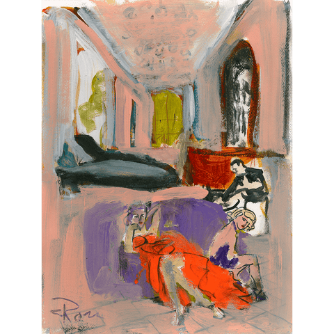 Pixels Art Print Woman In A Room Study