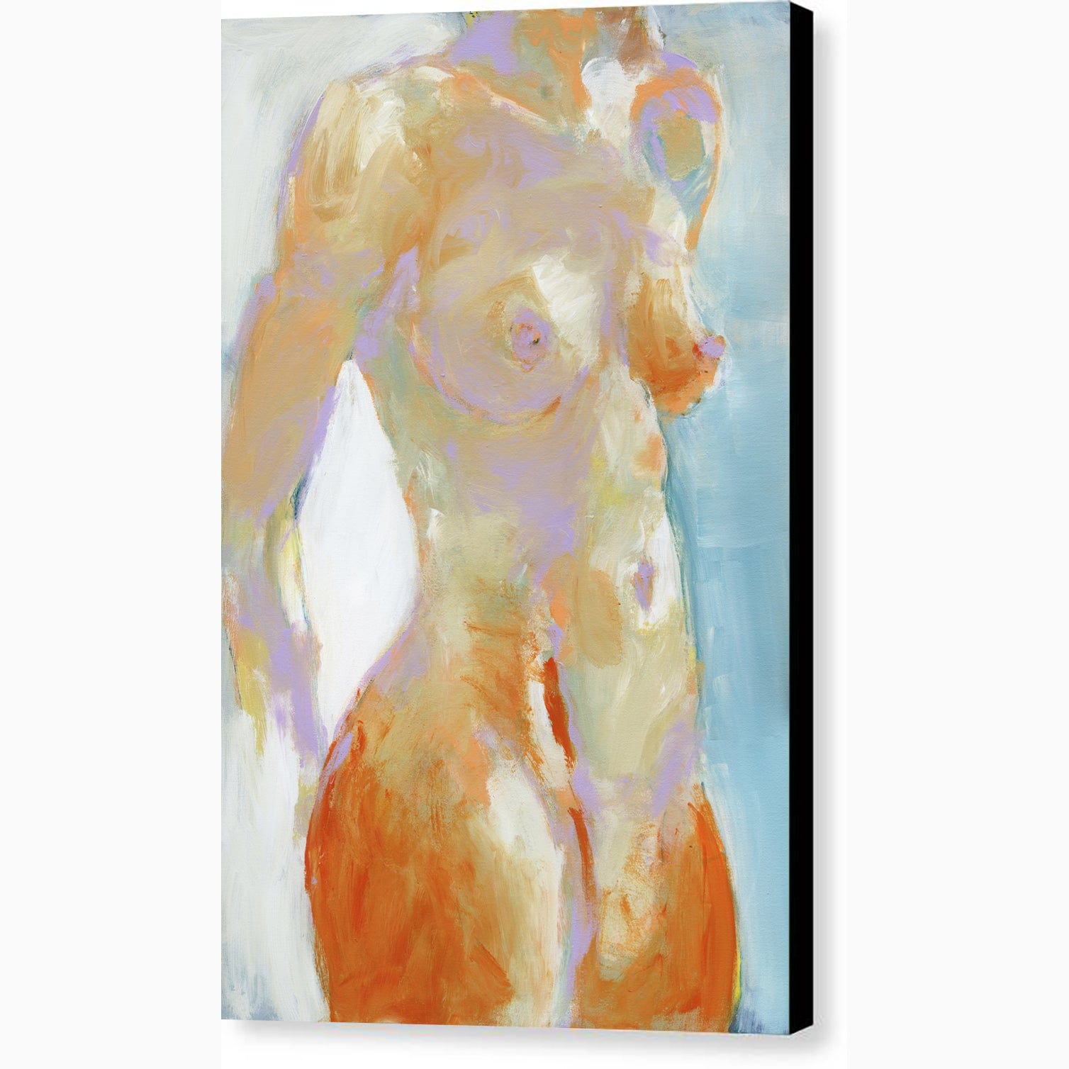 Pixels Canvas Print 8" x 12" / Black / Glossy Finger Painted Nude