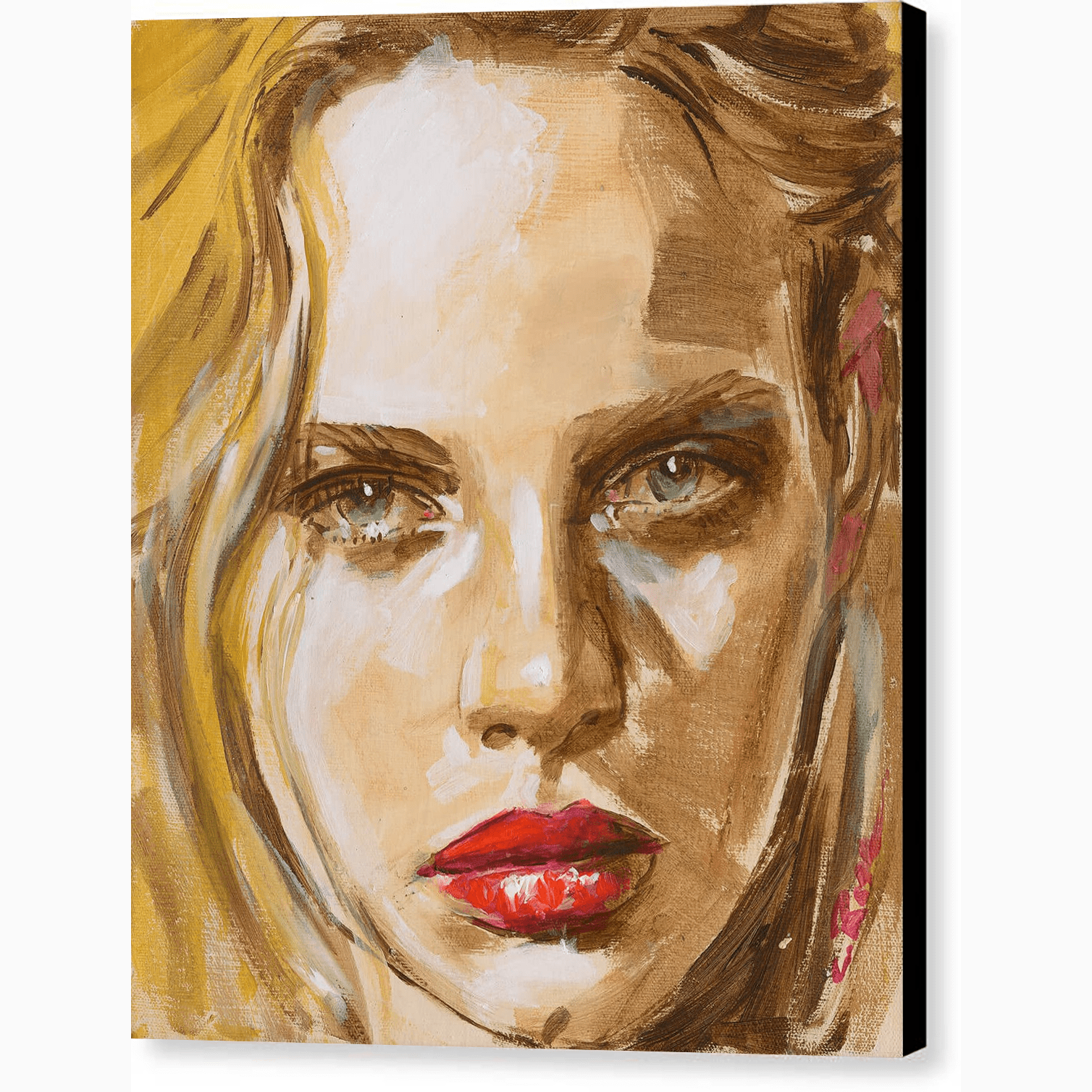 Pixels Canvas Print Finger Painted Face II