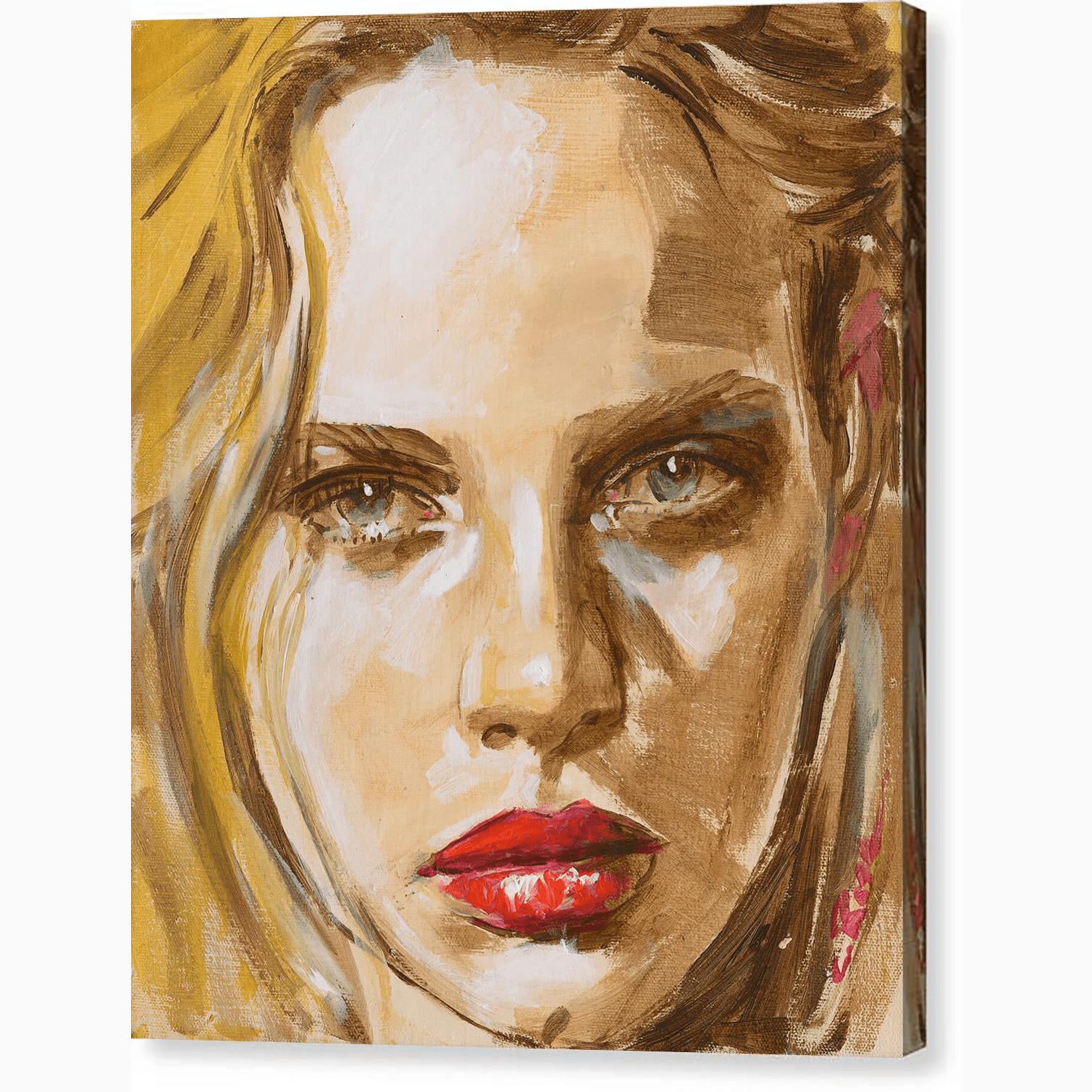 Pixels Canvas Print Finger Painted Face II