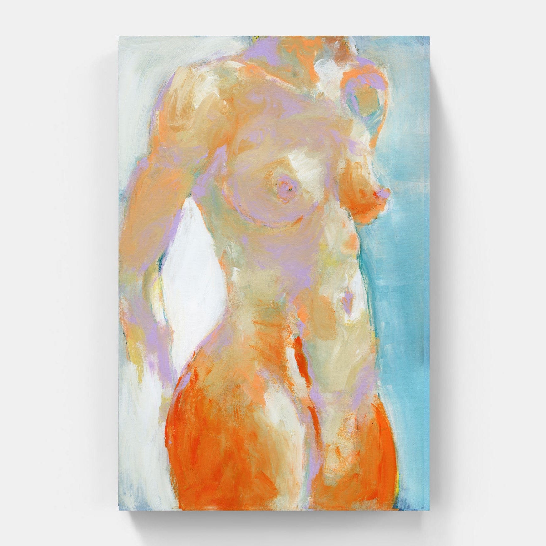 Pixels Canvas Print Finger Painted Nude