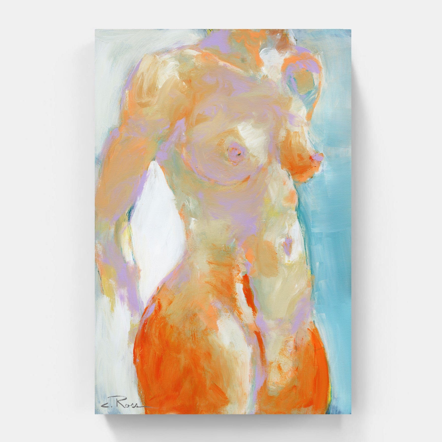 Pixels Canvas Print Finger Painted Nude