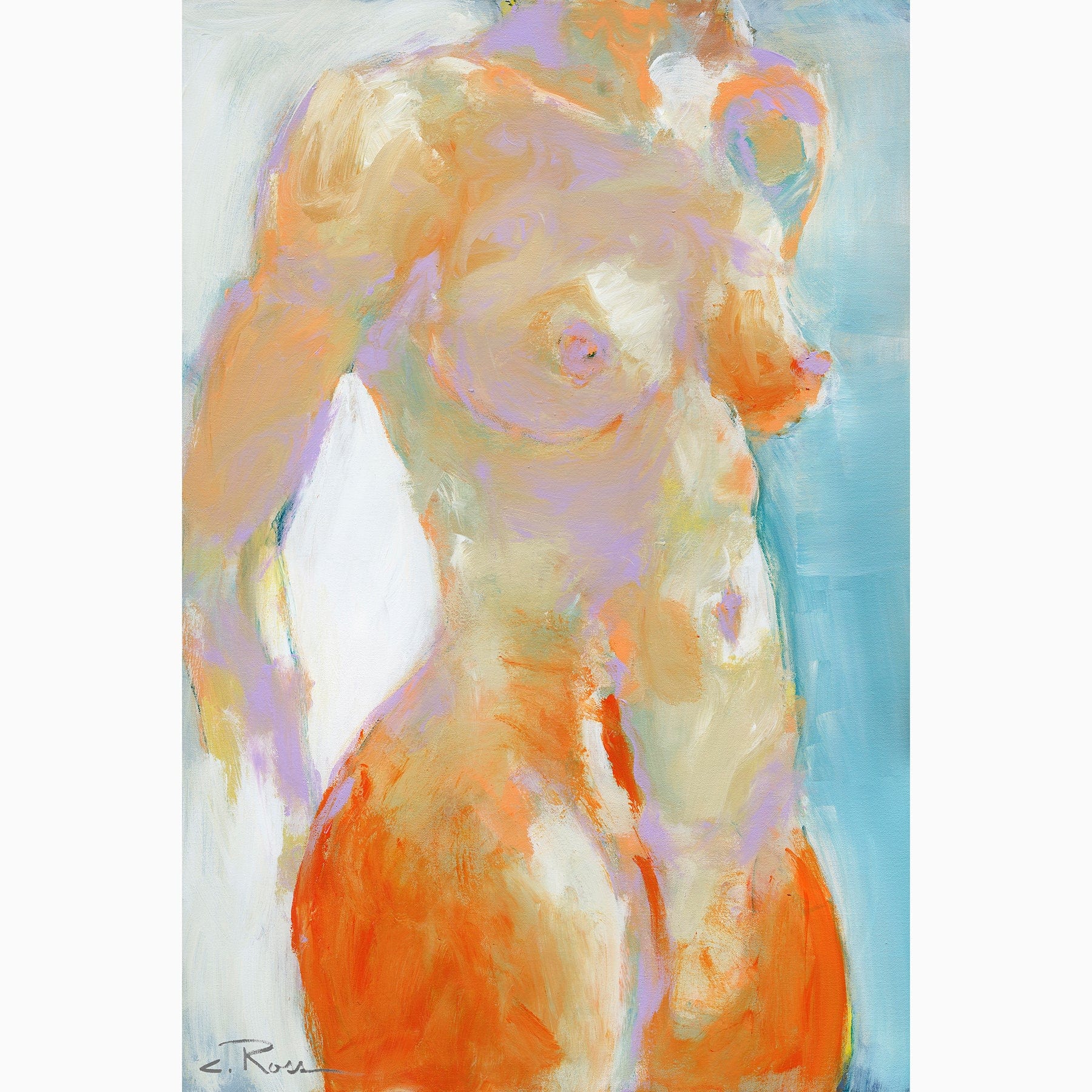 Pixels Canvas Print Finger Painted Nude