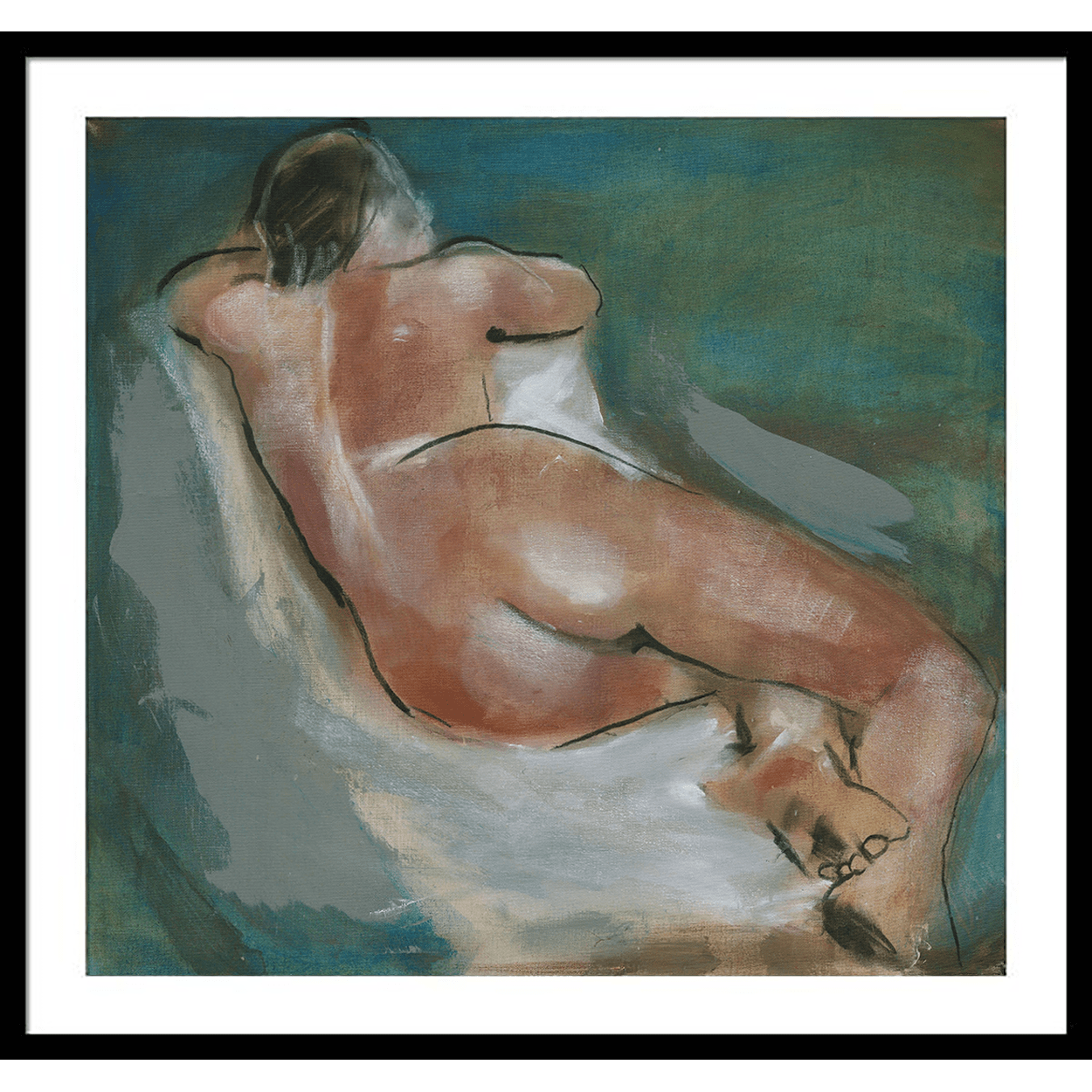 Pixels Framed Print Black / 10" x 9.5" Studio Nude VI - Framed Print