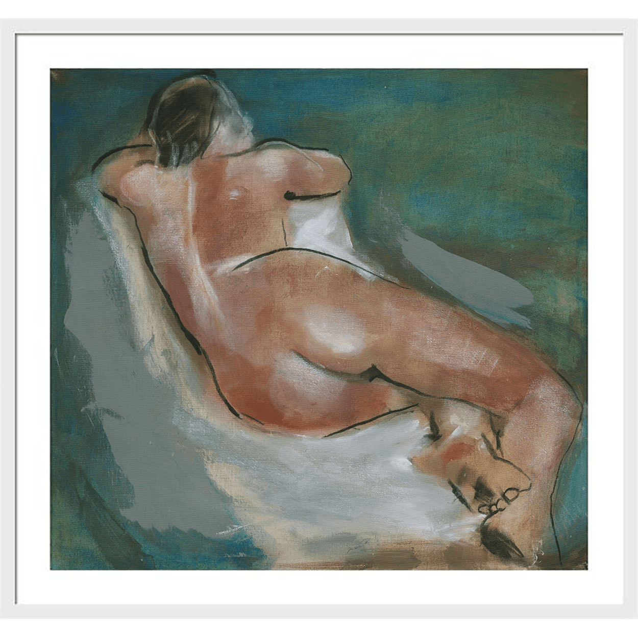 Pixels Framed Print White / 10" x 9.5" Studio Nude VI - Framed Print